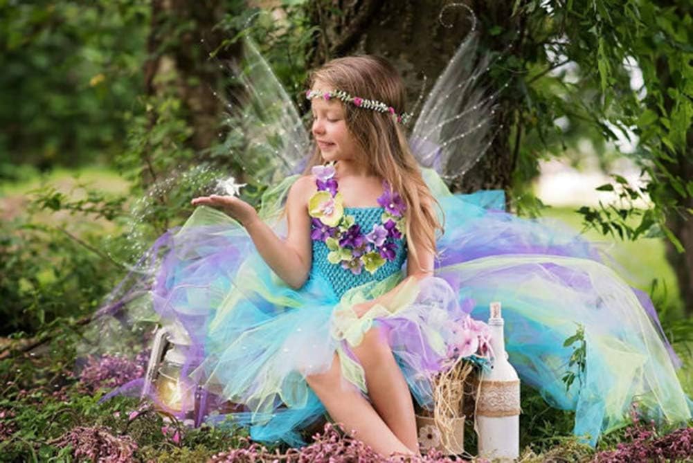 Tutu Dreams Tutu Dreams Green Fairy Costume for Girls with Wings Perfect for Renaissance Faire and Dress Up Play - View 3 of 9