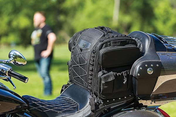 Kuryakyn Shop Kuryakyn 5284 Momentum Road Warrior Motorcycle Luggage - Weather Resistant Bag with Sissy Bar Straps - View 2 of 9