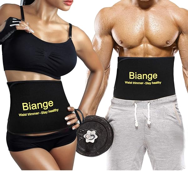 Biange Biange Waist Trainer: Ultimate Sweat Belt & Waist Trimmer for Men & Women - Effective Belly Band & Stomach Wrap