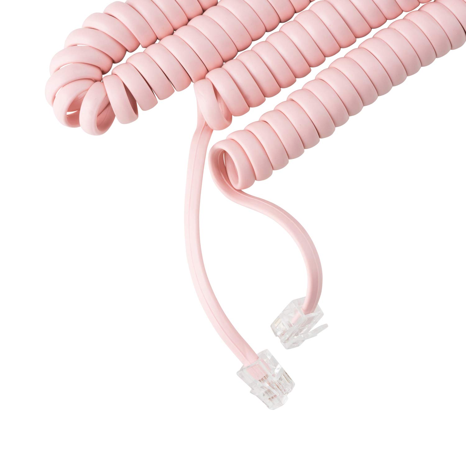 Ladies Pink 15ft Phone Cord for Landline Phones Tangle-Free Handset Curly Telephone Cord Easy to Use Excellent Sound Quality for Home or Office - View 2 of 6