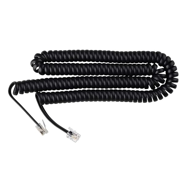 iSoHo Phones iSoHo Phones Tangle-Free 25ft Phone Cord for Landline Excellent Sound Quality Curly Handset Cord for Home or Office Black
