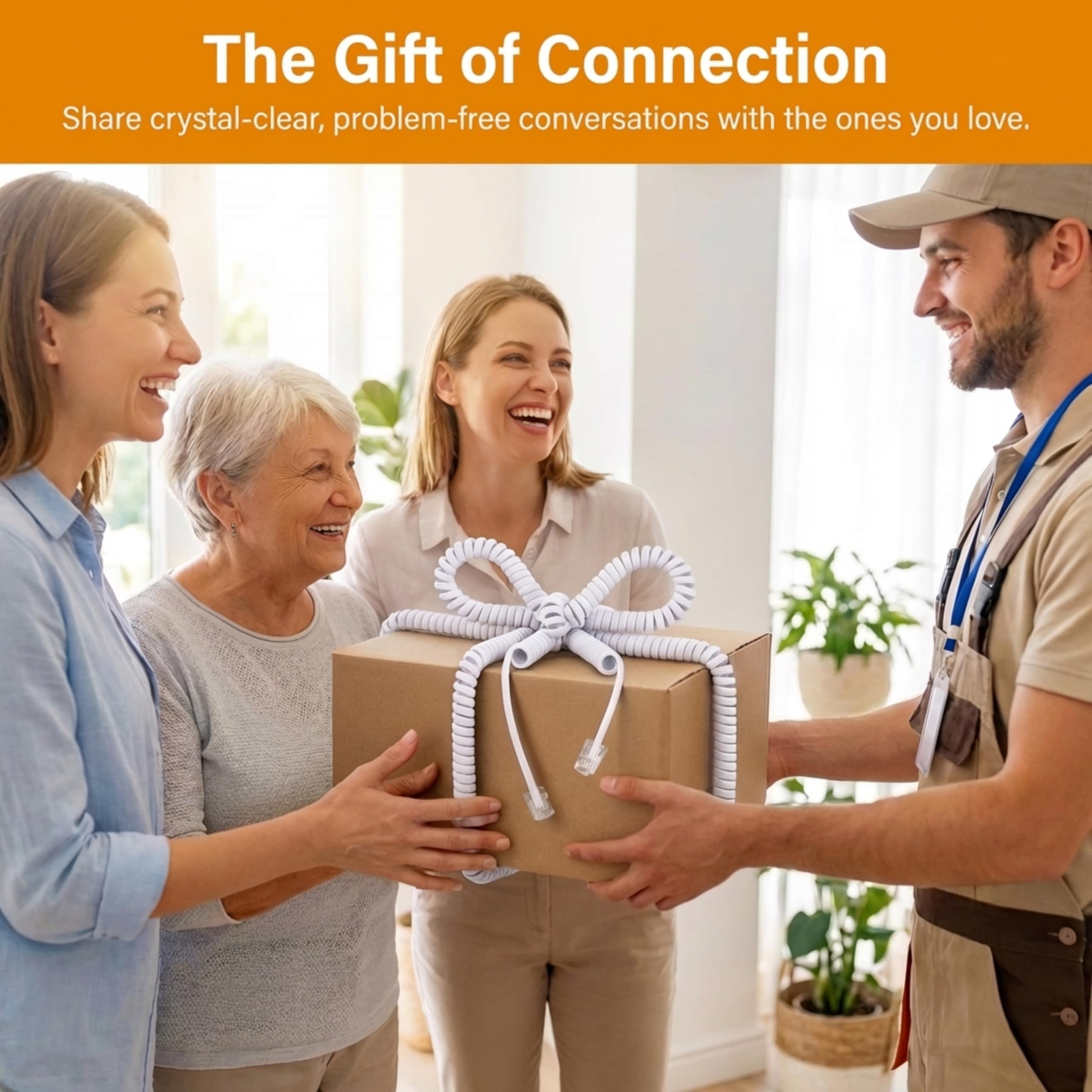 iSoHo 15ft Curly Handset Phone Cord for Landline Excellent Sound Quality Easy to Use Problem-Free White Cords for Home or Office - View 7 of 8