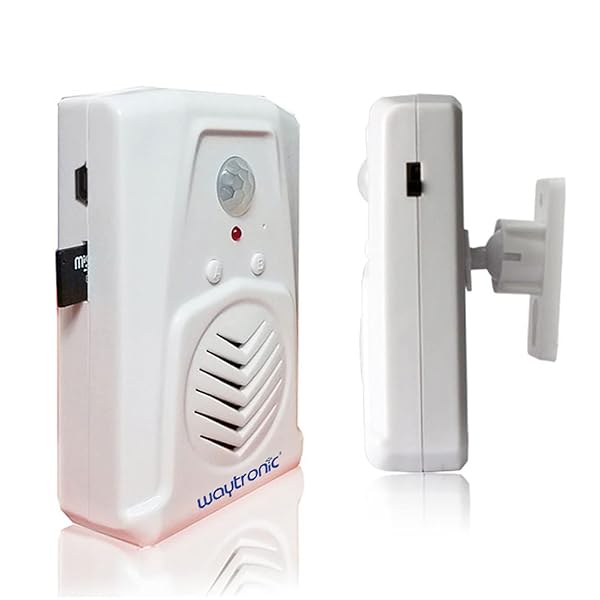 Waytronic Microsound Mini PIR Motion Sensor Voice Reminder: Perfect for Shops, Factories & Supermarkets with Multiple Sound Effects