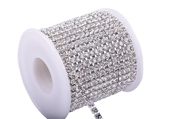KAOYOO KAOYOO 10 Yards 4MM Silver Crystal Rhinestone Chain Trim for DIY Crafts & Sewing Projects - View 2 of 8