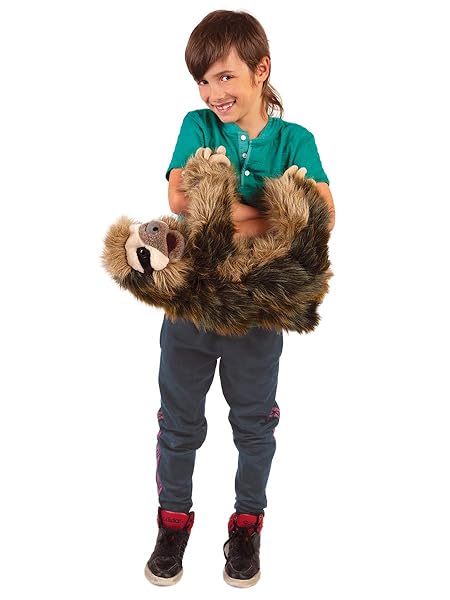 Folkmanis Folkmanis Three-Toed Sloth Hand Puppet Multicolor One Size Perfect for Kids and Adults - View 2 of 4