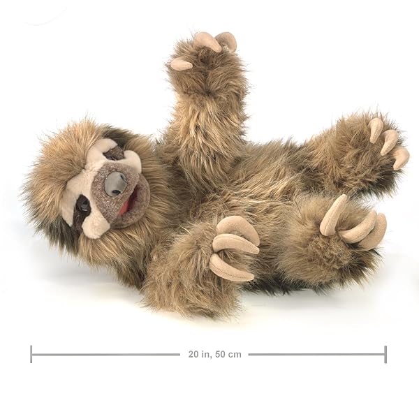 Folkmanis Folkmanis Three-Toed Sloth Hand Puppet Multicolor One Size Perfect for Kids and Adults - View 4 of 4