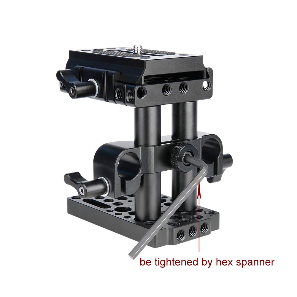 NICEYRIG NICEYRIG 15mm Rail Riser Rig System Quick Release Base Kit for DSLR Cameras with QR Plate and Rod Riser Clamp - View 8 of 9