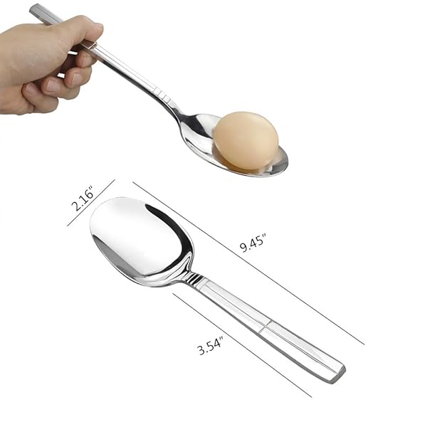 Saedy Saedy Stainless Steel Banquet Serving Spoon Set of 8 Durable Elegant Design for Parties and Events - View 3 of 6