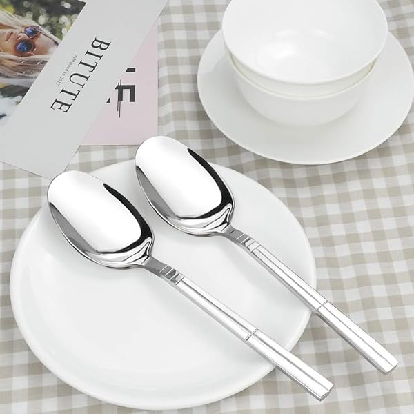 Saedy Saedy Stainless Steel Banquet Serving Spoon Set of 8 Durable Elegant Design for Parties and Events - View 4 of 6