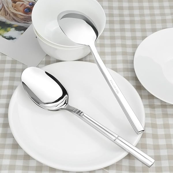 Saedy Saedy Stainless Steel Banquet Serving Spoon Set of 8 Durable Elegant Design for Parties and Events - View 5 of 6