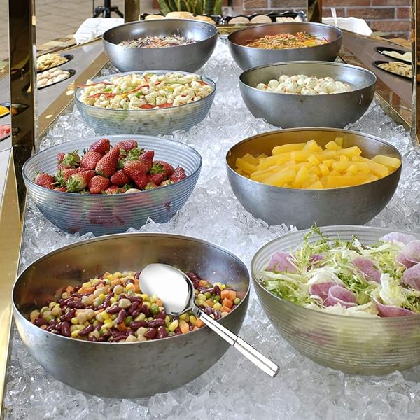 Saedy Saedy Stainless Steel Banquet Serving Spoon Set of 8 Durable Elegant Design for Parties and Events - View 6 of 6