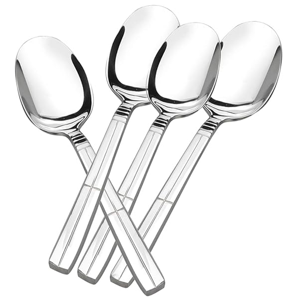 Saedy Saedy Stainless Steel Banquet Serving Spoon Set of 8 Durable Elegant Design for Parties and Events