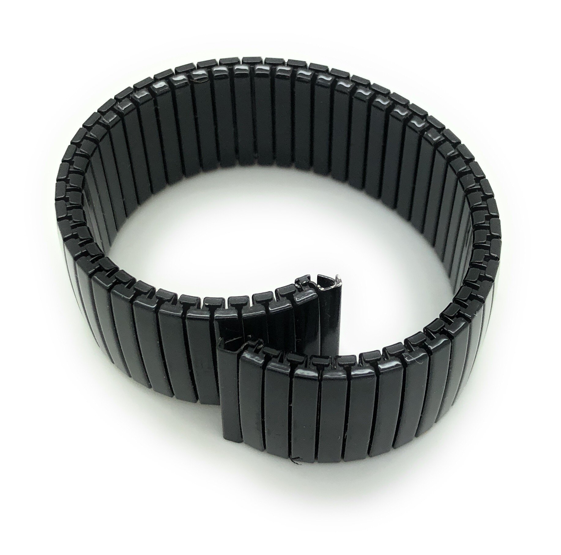 18mm Thin Metal Stretch Expansion Watch Band Twist O Flex Black Durable Stylish Accessory - View 4 of 4