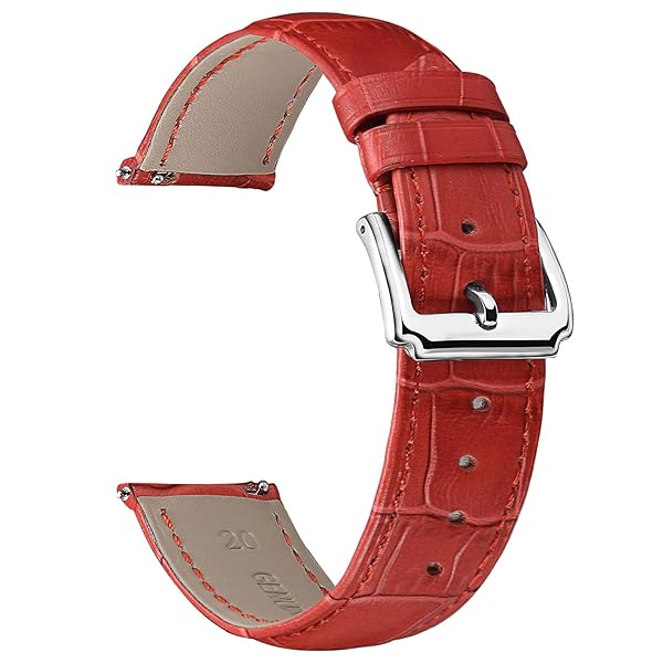 BINLUN Genuine Leather Watch Bands for Men and Women Quick Release Replacement Straps Available in 12 Colors and Multiple Sizes