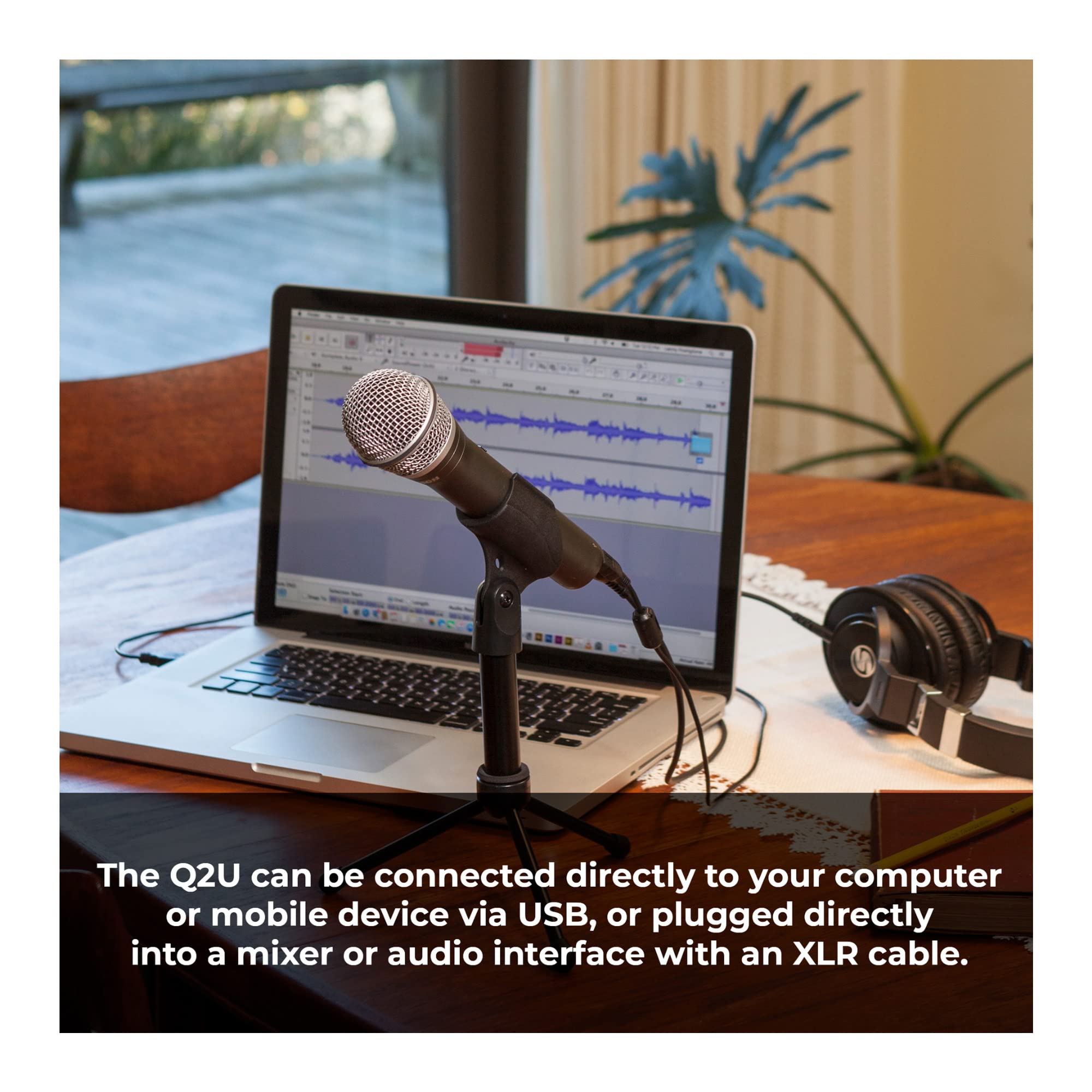 SAMSON Samson Q2U USB/XLR Dynamic Microphone Pack for Recording & Podcasting - Black - View 5 of 8