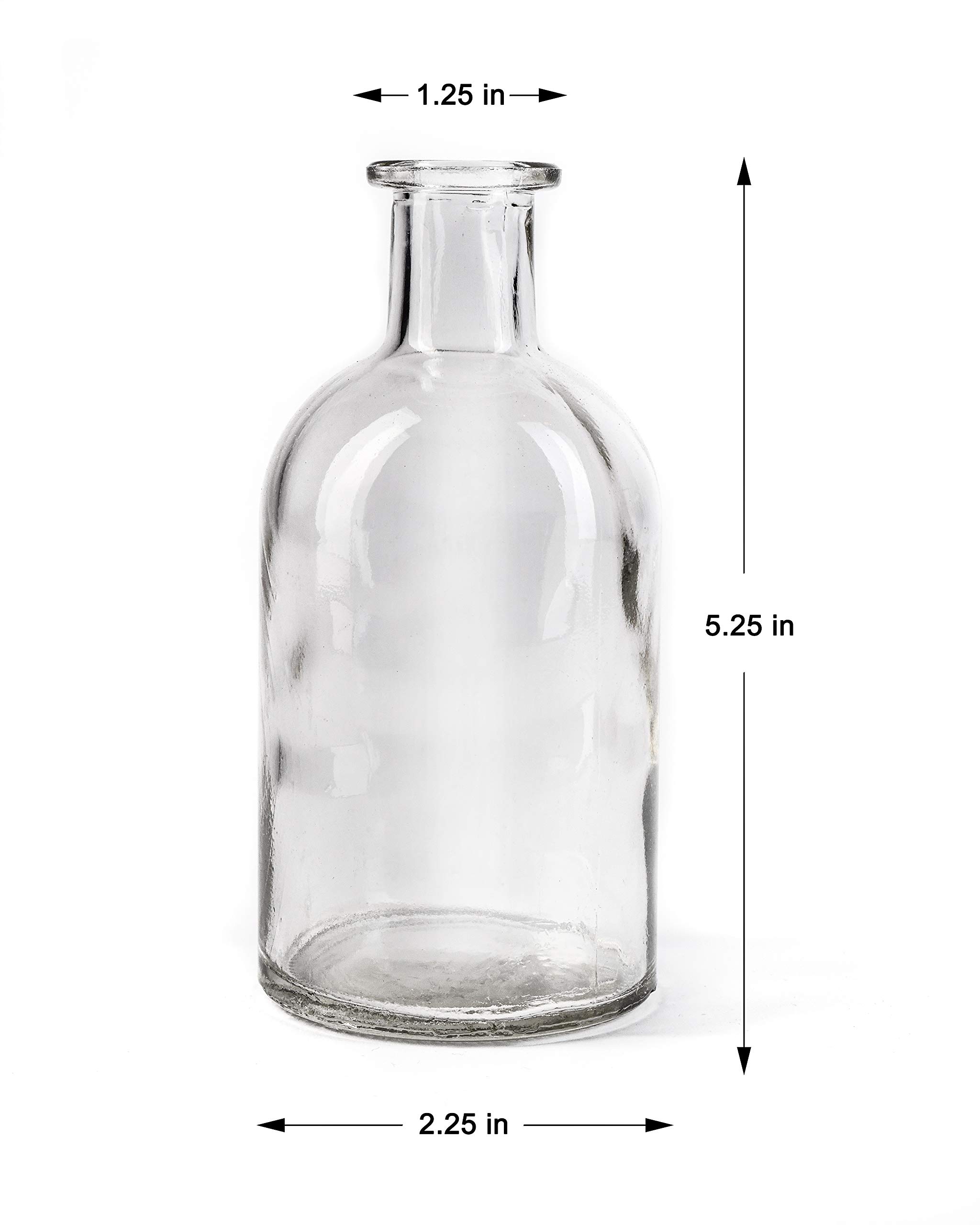 Serene Spaces Living 6 Pack Bud Vases Decorative Glass Bottles for Home Decor Wedding Centerpieces Mini Flower Vases - View 6 of 9