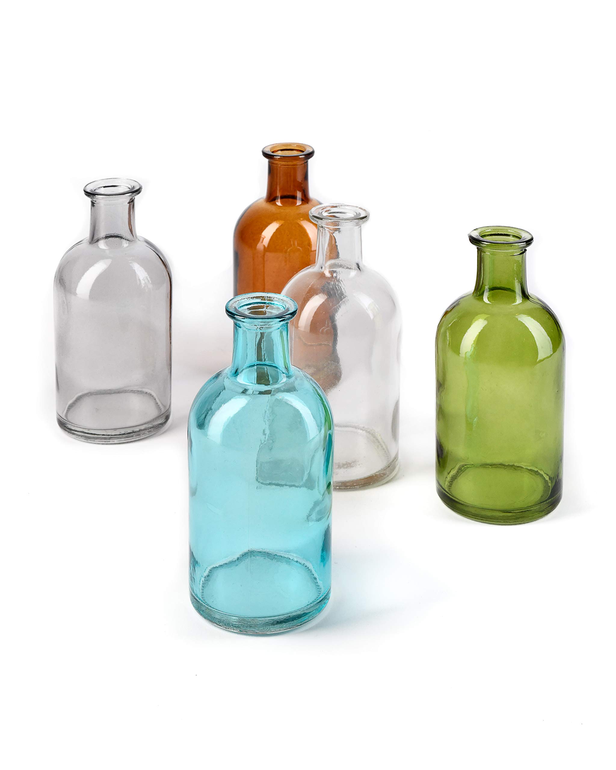 Serene Spaces Living 6 Pack Bud Vases Decorative Glass Bottles for Home Decor Wedding Centerpieces Mini Flower Vases - View 8 of 9