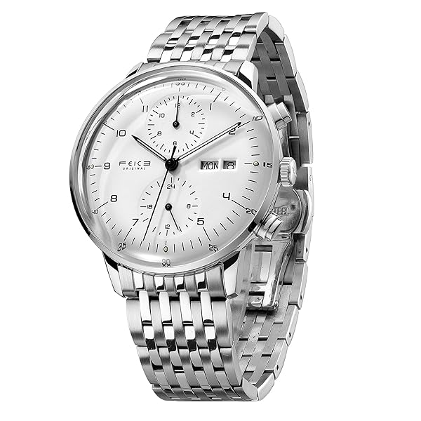 FEICE FEICE Bauhaus Automatic Men's Watch - Stylish Stainless Steel & Leather Casual Dress Wristwatch with Date Function - View 2 of 9