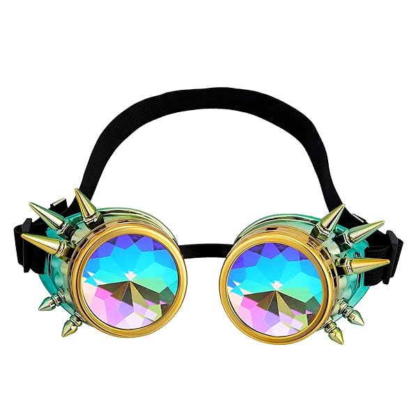 Lelinta Lelinta Kaleidoscope Steampunk Goggles for Halloween Costume and Cosplay Party Accessories