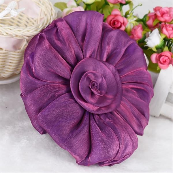 Turbokey Rose Flower Curtain Tieback Pair 6.7 Inch Diameter for Christmas Nursery Home Decor Wedding Birthday Party Decoration Purple - View 2 of 7