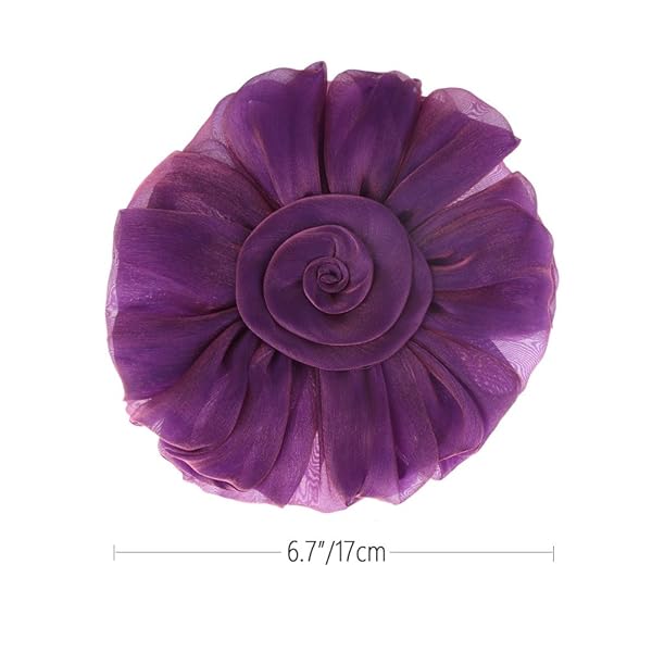 Turbokey Rose Flower Curtain Tieback Pair 6.7 Inch Diameter for Christmas Nursery Home Decor Wedding Birthday Party Decoration Purple - View 5 of 7