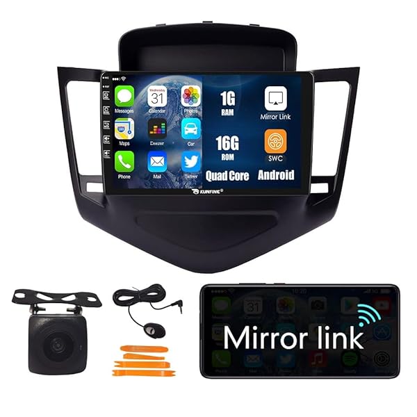 KUNFINE "Kunfine 9" Android GPS Stereo for Chevrolet Cruze 2009-2015 | Quad Core Media Player & Reverse Camera Display"