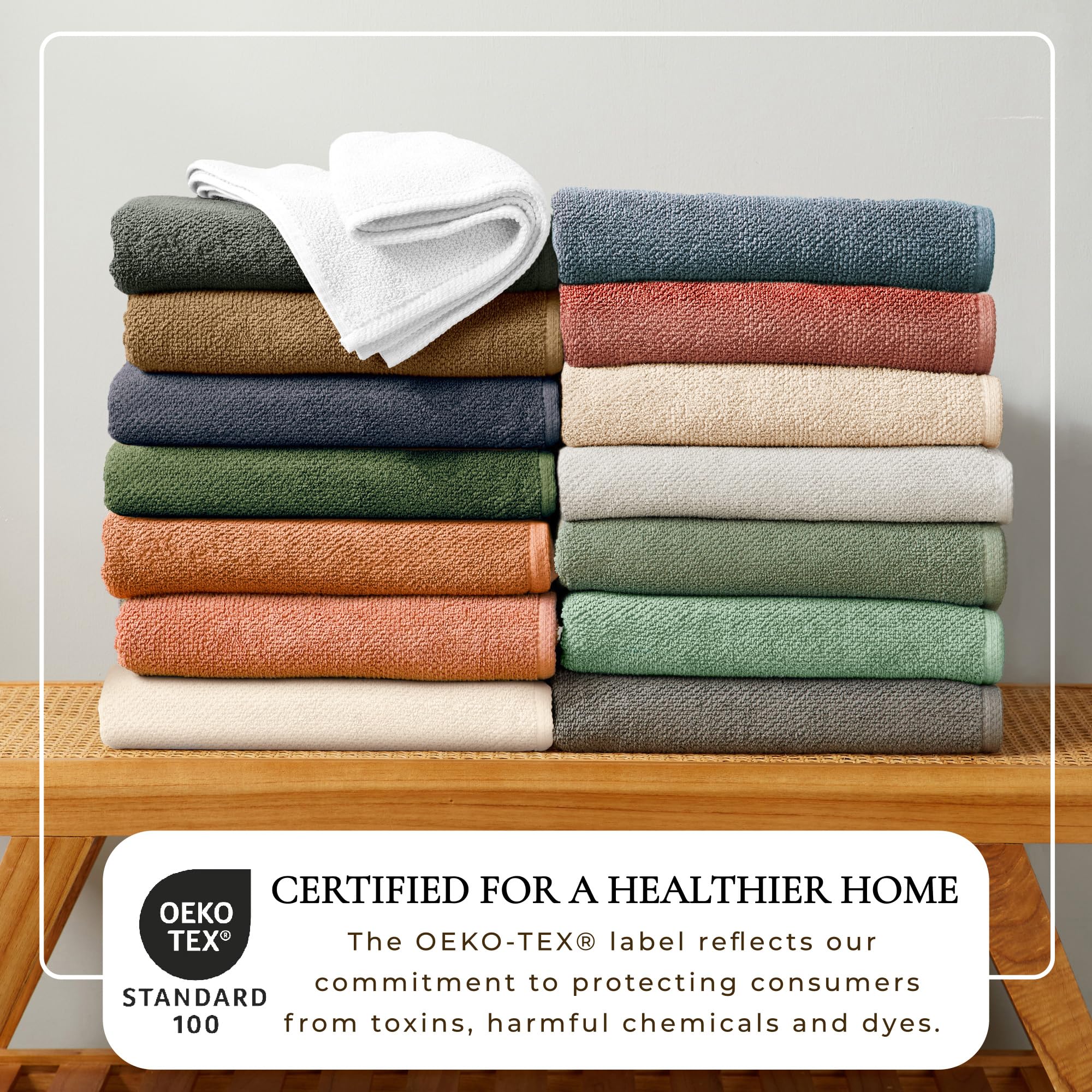 Grey Hand Towels 100 Cotton 6 Pack 26x16 Absorbent Quick Dry Durable Towels for Handroom Decor Low Twist Two Ply Fibers Light Grey - View 2 of 6