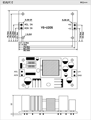 NOYITO NOYITO AC to DC Buck Power Supply Module 24V 1A - Isolated Step-Down Converter for 100V-264V Input - View 9 of 9