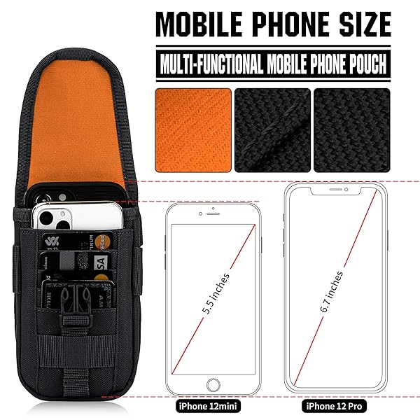IronSeals IronSeals Tactical Molle Pouch Compact Utility EDC Waist Pack Phone Holster with Card Slots for 4.7 to 6.9 Inch Phones - View 4 of 6