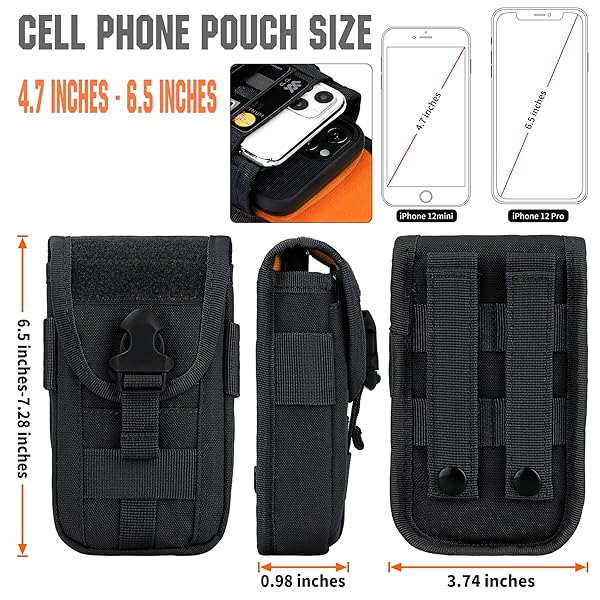 IronSeals IronSeals Tactical Molle Pouch Compact Utility EDC Waist Pack Phone Holster with Card Slots for 4.7 to 6.9 Inch Phones - View 5 of 6