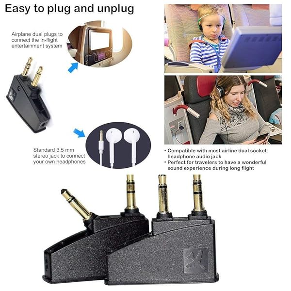 Asobilor QC15 Airplane Headphone Adapter for Bose 700 QC35 QC45 QC25 QC20 and More with Golden Plated 3.5mm Jack - View 5 of 6