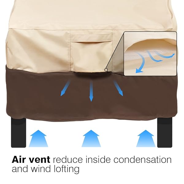 Vailge Vailge Heavy Duty Waterproof Patio Chair Covers - 2 Pack Large Beige & Brown for Outdoor Furniture Protection - View 8 of 9