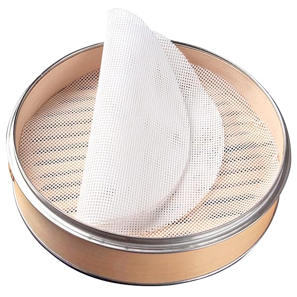GUCUJI GUCUJI 4Pcs Non-Stick Silicone Steamer Liners - Perfect for Dumplings, Buns & Baking