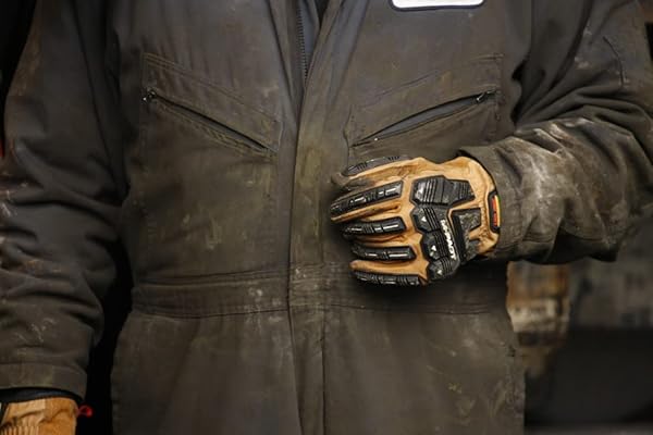 Mechanix Wear Mechanix Wear Durahide M-Pact Driver F9-360 Leather Work Gloves Small Brown Cut Abrasion Impact Protection - View 4 of 10