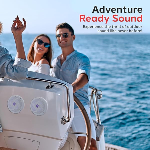 Pyle Pyle Waterproof Marine Speakers with LED Lights 6.5 Inch Slim Style Speaker Pair 240 Watt PLMRS63WL5 - View 8 of 8