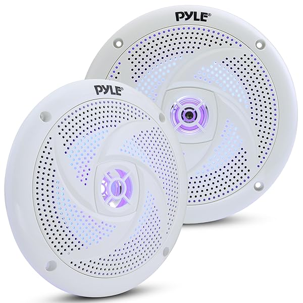 Pyle Pyle Waterproof Marine Speakers with LED Lights 6.5 Inch Slim Style Speaker Pair 240 Watt PLMRS63WL5 - View 2 of 8