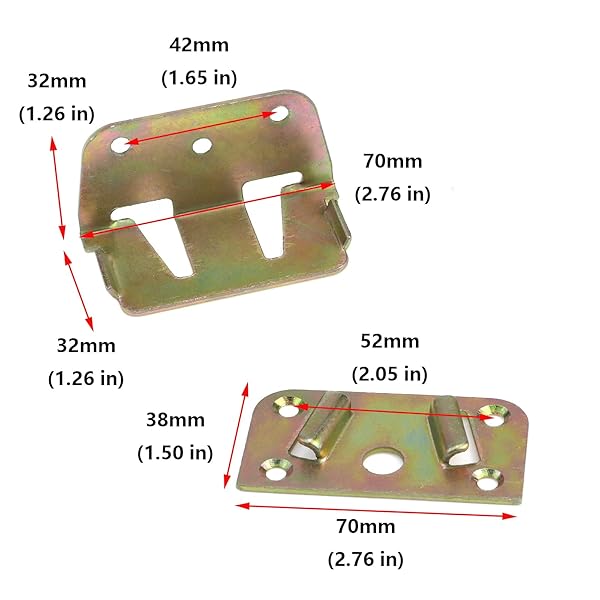 Antrader Antrader Heavy Duty Wood Bed Rail Bracket Slat Connector Support Metal Fastener Set of 8 for Strong Bed Frame Stability - View 2 of 4