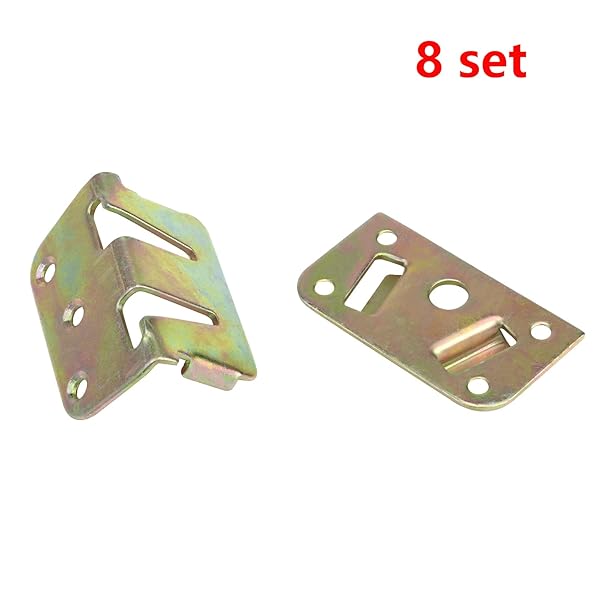 Antrader Antrader Heavy Duty Wood Bed Rail Bracket Slat Connector Support Metal Fastener Set of 8 for Strong Bed Frame Stability - View 3 of 4
