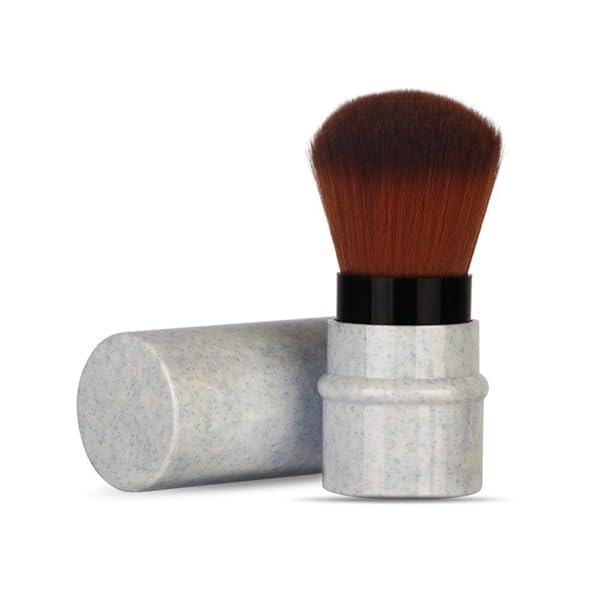 Sonew Eco-Friendly Sonew Retractable Kabuki Makeup Brush for Blush & Concealer - Sustainable, Cruelty-Free Travel Essential