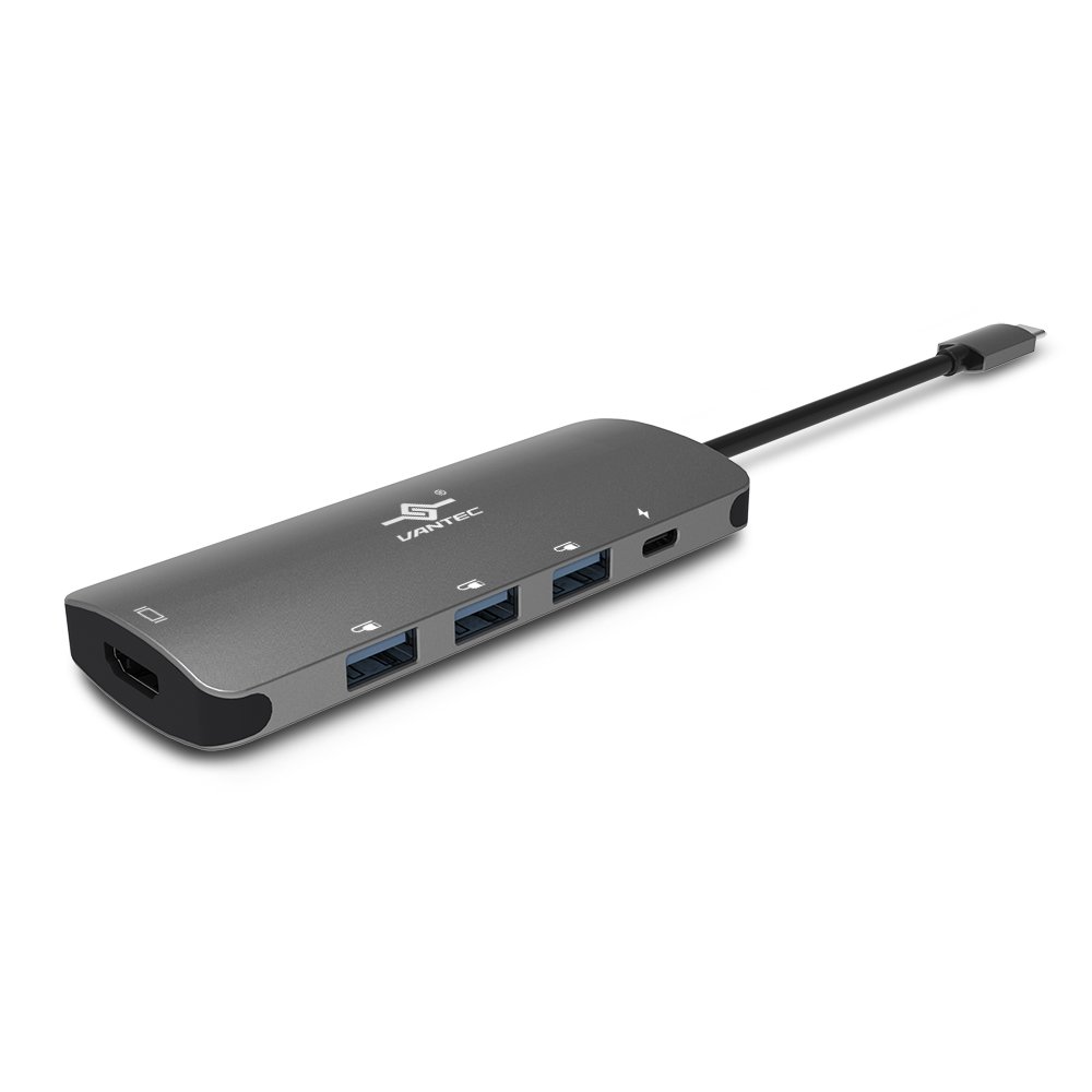 Vantec Link USB-C 3-Port Hub with Power Delivery and HDMI 4K for Fast Data Transfer and Charging - View 2 of 4