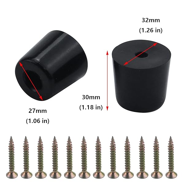 Antrader Antrader 12Pcs Rubber Round Table Chair Leg Pads 1.25 Inch Diameter Black Furniture Feet Bumpers for Protection and Stability - View 2 of 6