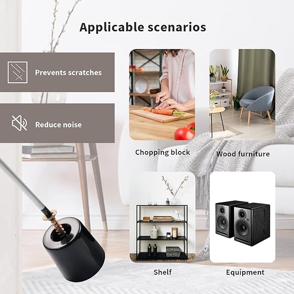 Antrader Antrader 12Pcs Rubber Round Table Chair Leg Pads 1.25 Inch Diameter Black Furniture Feet Bumpers for Protection and Stability - View 6 of 6