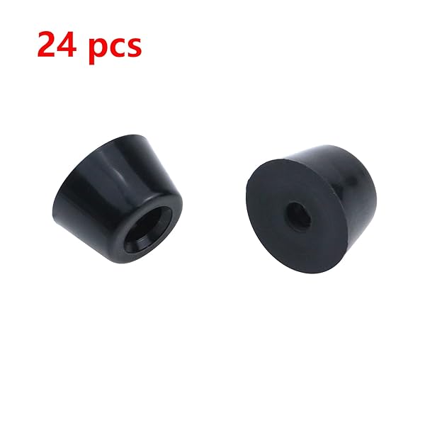 Antrader Antrader Rubber Feet 24 Pack Black Bumper Pads Tapered with Washers 1 inch x 0.6 inch for Furniture Protection - View 3 of 4