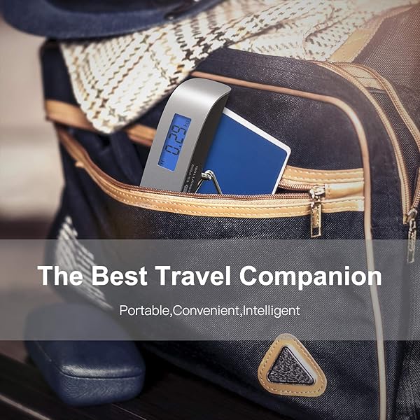 Dr.meter Luggage Scale 2 Pack Dr.meter Portable Handheld with Backlight LCD Display 110lb 50kg Travel Essentials Rubber Paint Temperature Sensor Battery Included - View 7 of 8