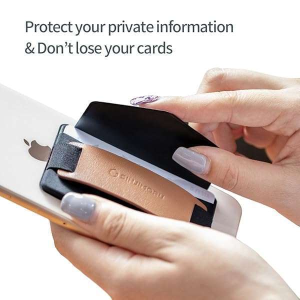 Sinjimoru Sinjimoru Phone Grip Card Holder & Stand: Secure Wallet for iPhone with Kickstand - Sinji Pouch B-Grip Black - View 7 of 9