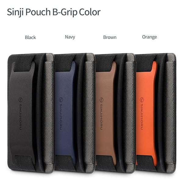 Sinjimoru Sinjimoru Phone Grip Card Holder & Stand: Secure Wallet for iPhone with Kickstand - Sinji Pouch B-Grip Black - View 8 of 9