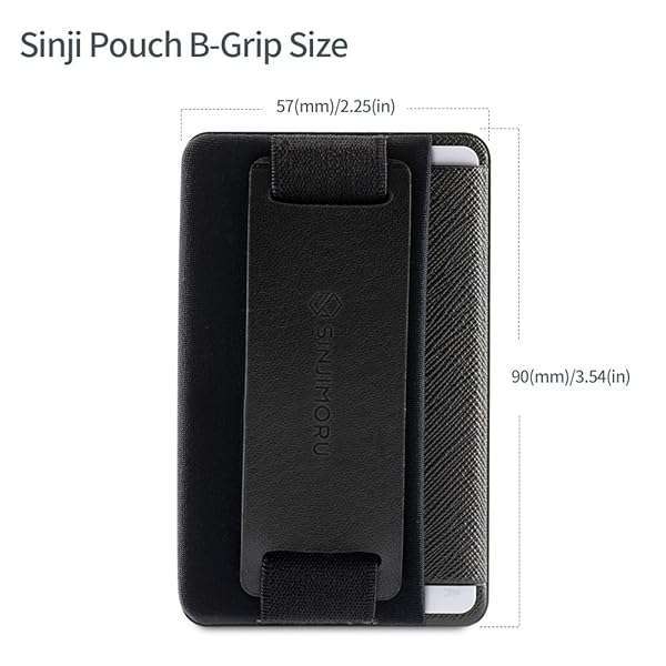 Sinjimoru Sinjimoru Phone Grip Card Holder & Stand: Secure Wallet for iPhone with Kickstand - Sinji Pouch B-Grip Black - View 9 of 9