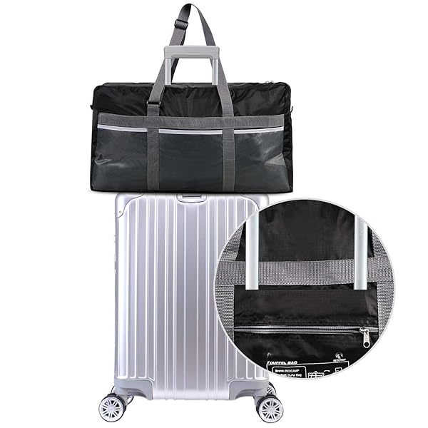 REDCAMP "REDCAMP 75L Foldable Duffel Bag - Lightweight, Water-Resistant Travel Bag for Men & Women, 25" Large Size, Black" - View 4 of 8