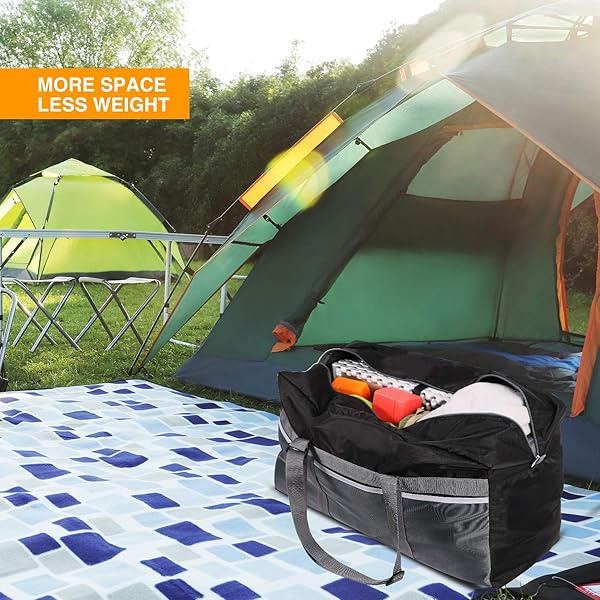 REDCAMP "REDCAMP 75L Foldable Duffel Bag - Lightweight, Water-Resistant Travel Bag for Men & Women, 25" Large Size, Black" - View 6 of 8