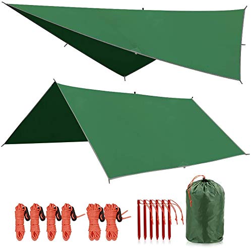 REDCAMP REDCAMP 10x10ft Waterproof Hammock Rain Fly Tarp - Lightweight Camping Shelter for Hiking & Outdoor Adventures